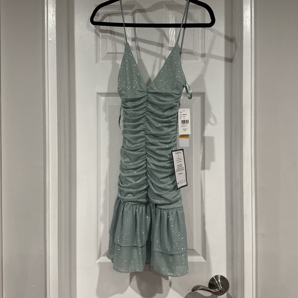 Sparkling Ruched Mini Dress